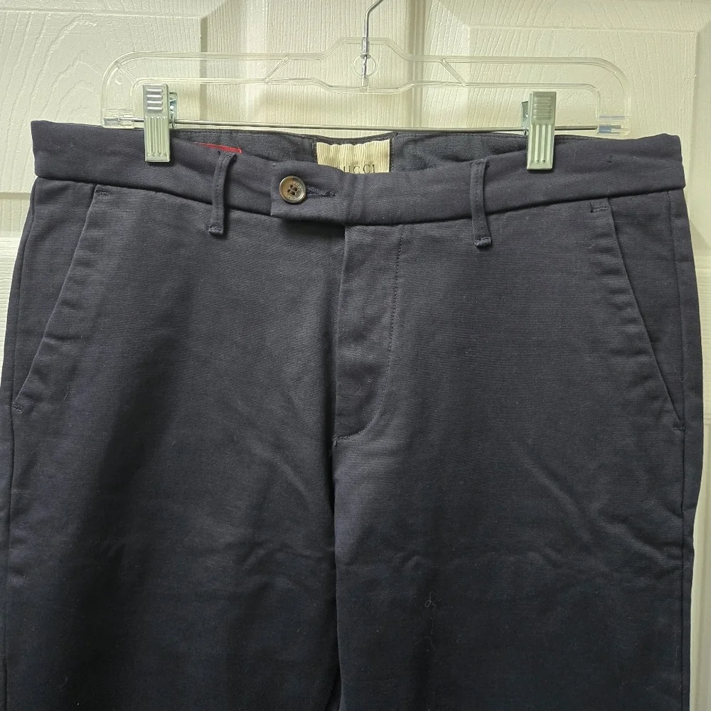 Gucci Limited Edition Navy Cotton Chino Trousers Pants - Picture 3 of 12